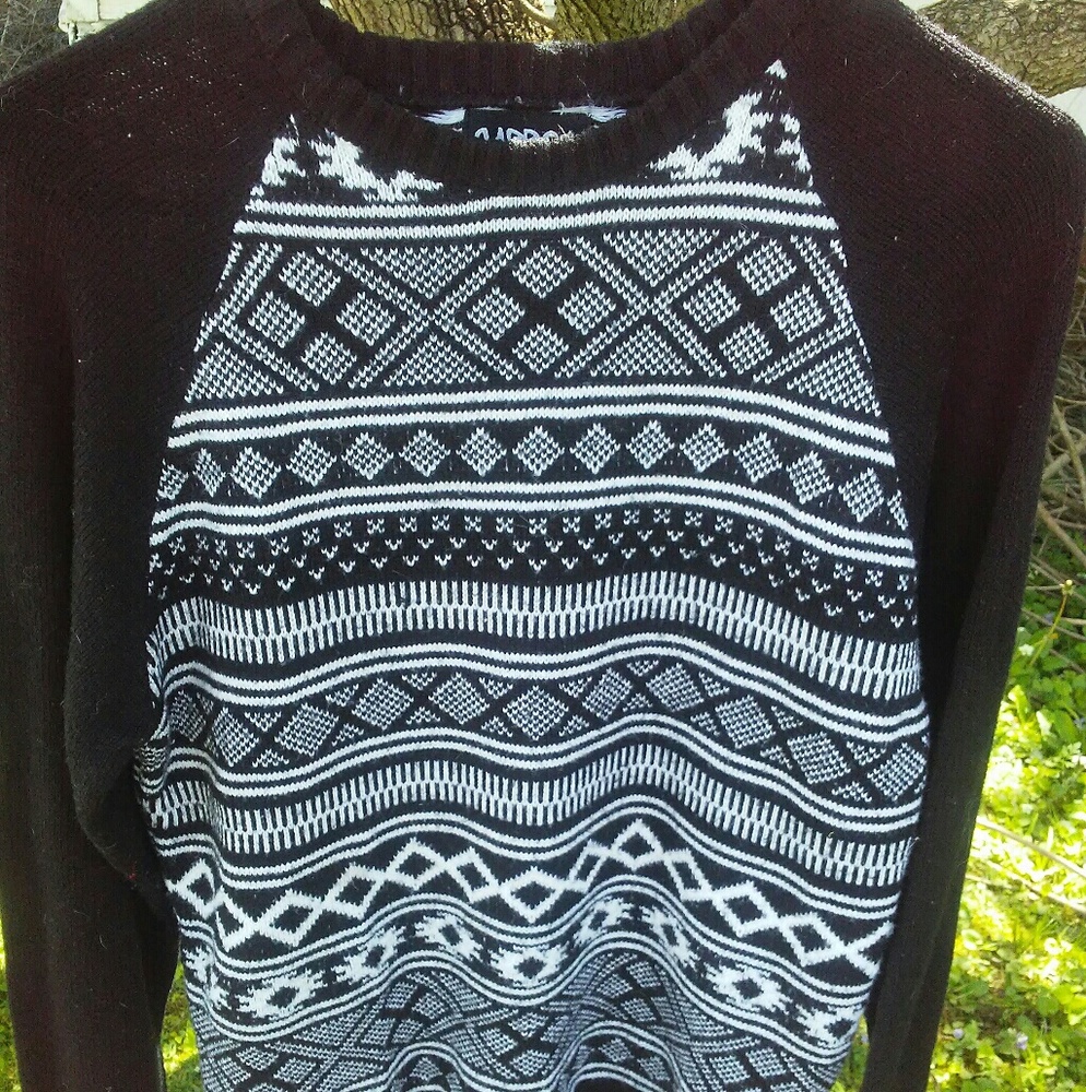 Black and white patterned sweater
